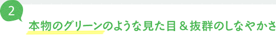 本物のグリーンのような見た目＆抜群のしなやかさ