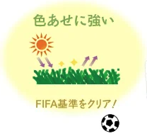 色あせに強い FIFA基準をクリア